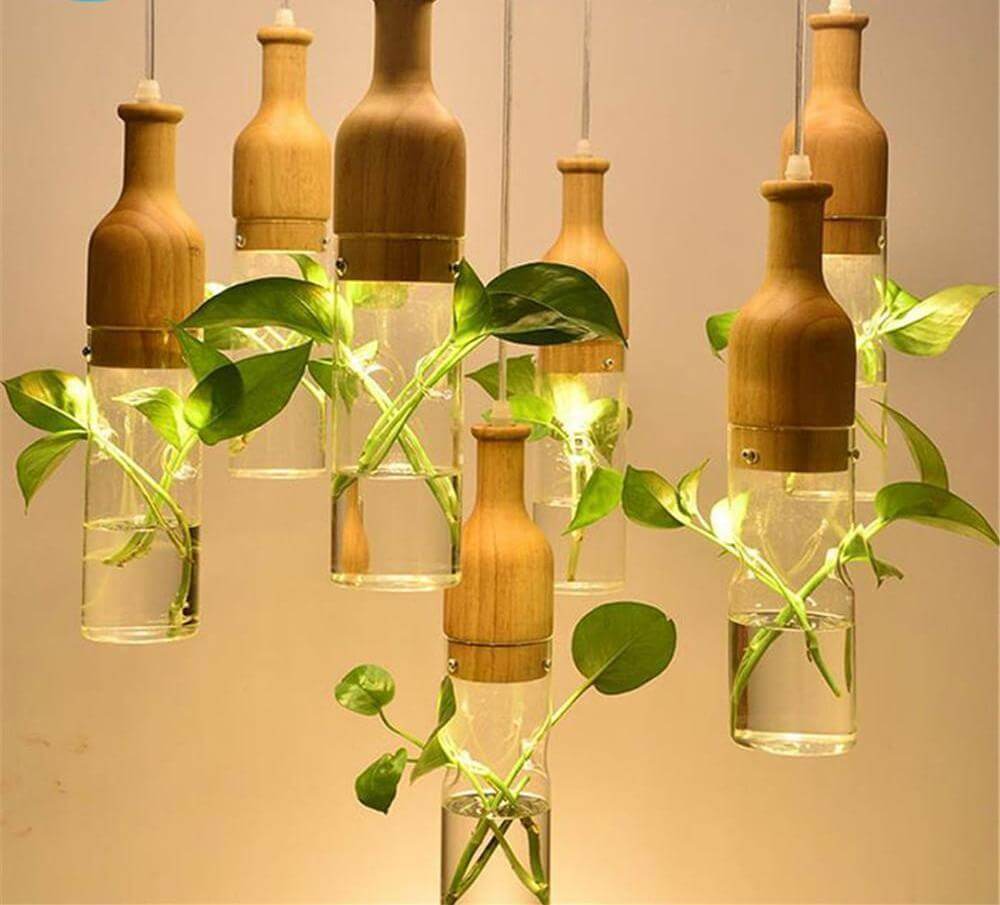 BowLift | Wooden Modern LED Plant Pendant Lights
