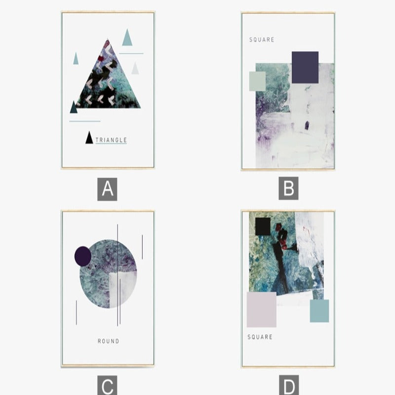 Geometric Nordic Shapes - Canvas Wall Art Painting | Bowlift