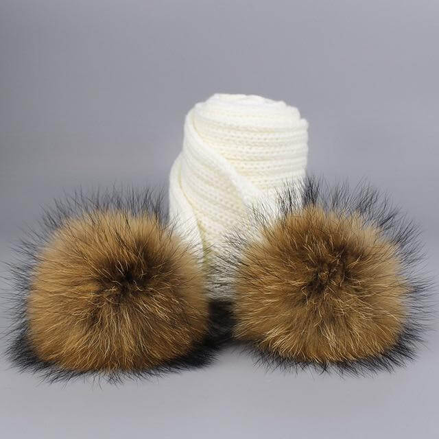 BowLift | Warm Knitted Fur Hat Scarf Set