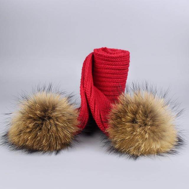 BowLift | Warm Knitted Fur Hat Scarf Set