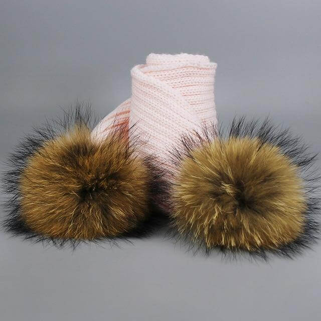BowLift | Warm Knitted Fur Hat Scarf Set