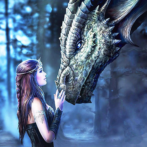 Fantasy Princess Dragon - GemPaint Kit | Bowlift