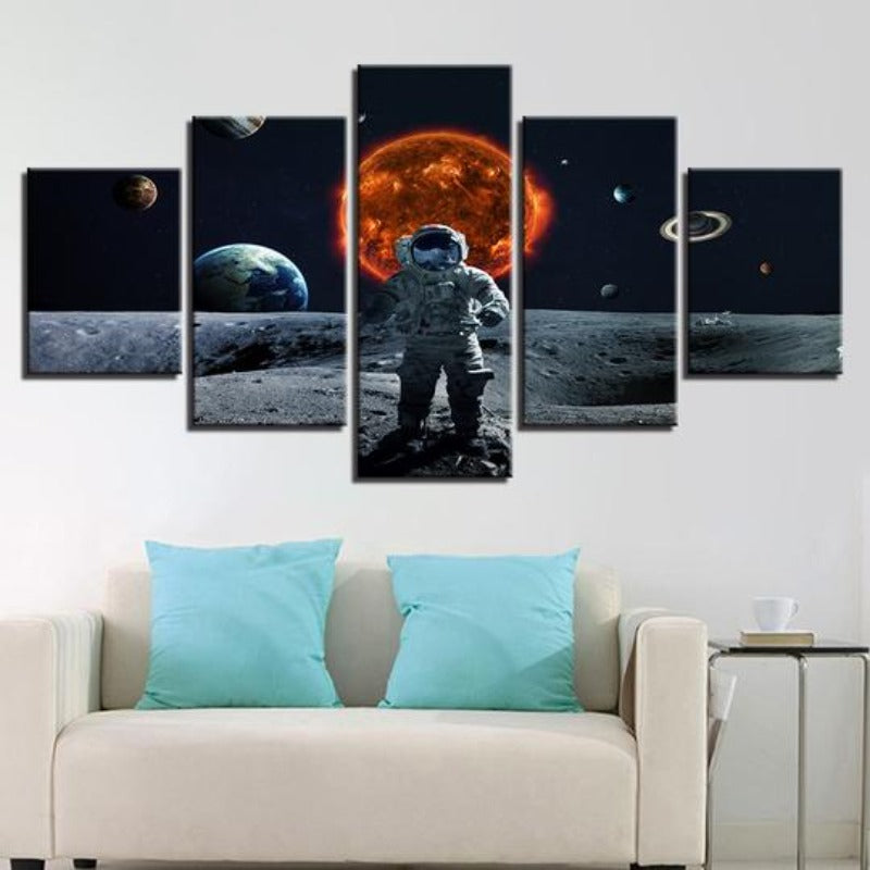 Astronaut In Space - Canvas Wall Art Painting | Bowlift