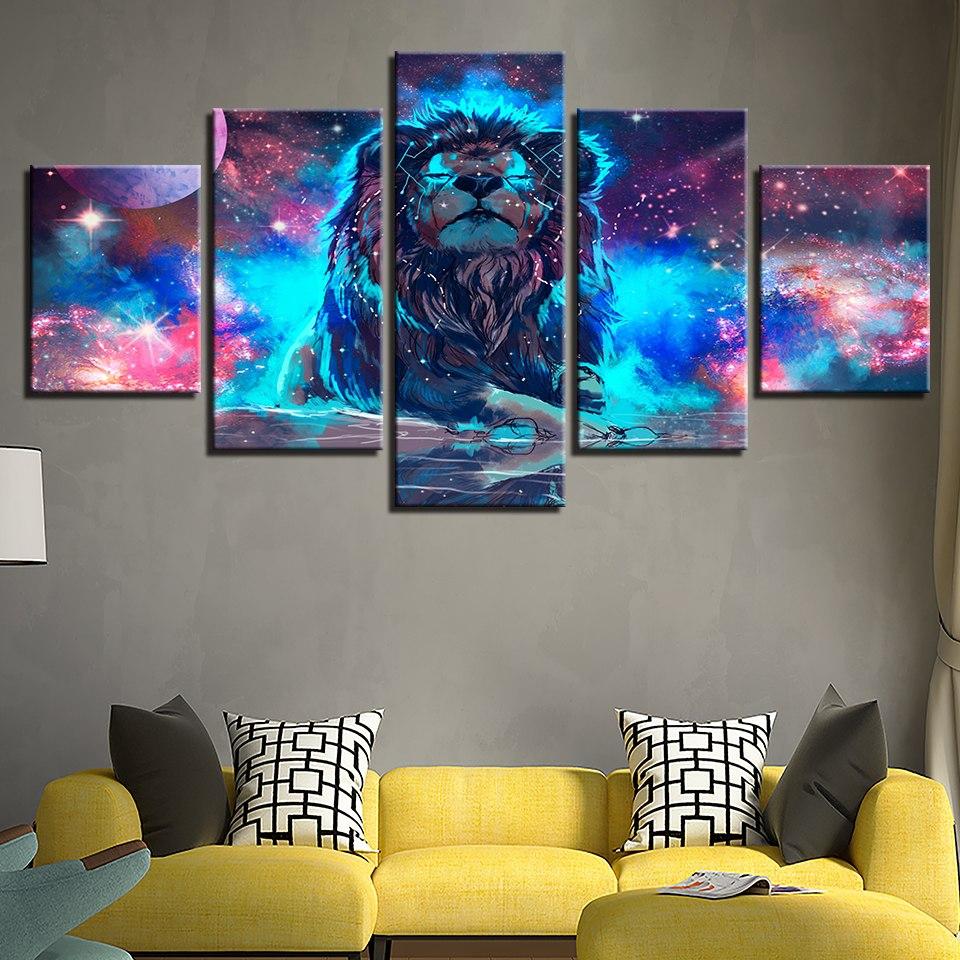 Lion Constellation - Canvas Wall Art Painting | Bowlift