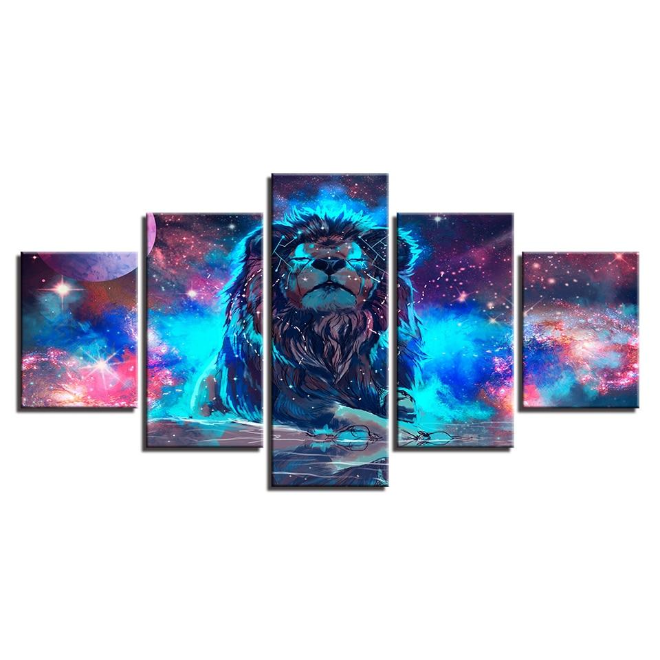 Lion Constellation - Canvas Wall Art Painting | Bowlift