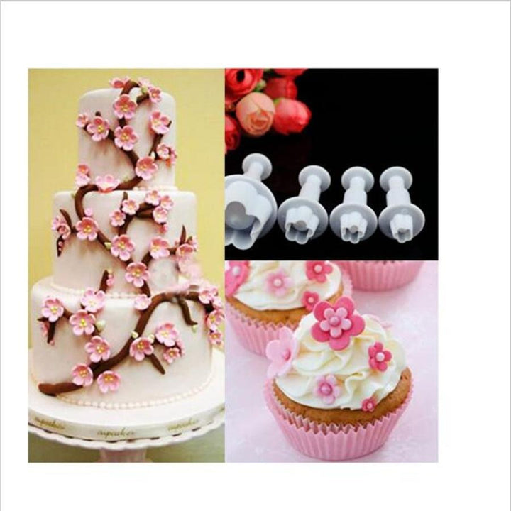 4 Piece Set - Plum Flower Shape Pastry Decorating Tools | Bowlift