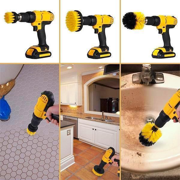 BowLift | 3Pcs Power Scrubber Brush Drill Attachable Set