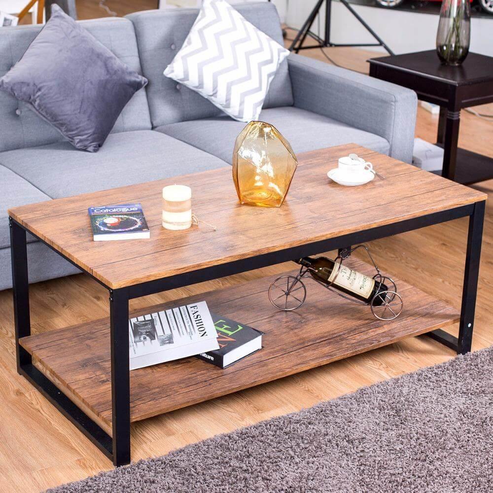 BowLift | Modern Metal Frame Rectangle Coffee Table