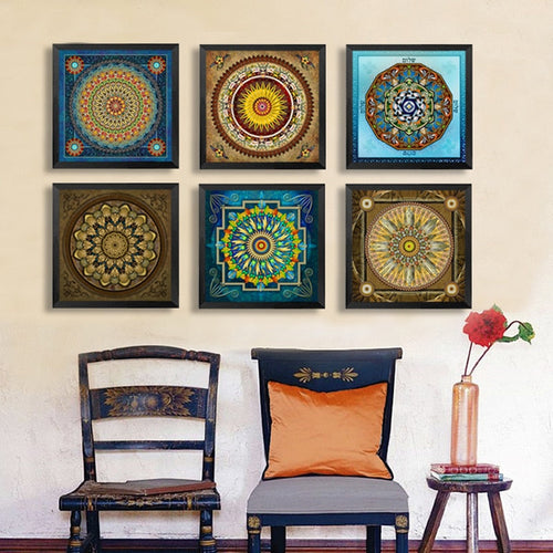 Mandala Ornament Thangka Yoga - Canvas Wall Art Painting | Bowlift