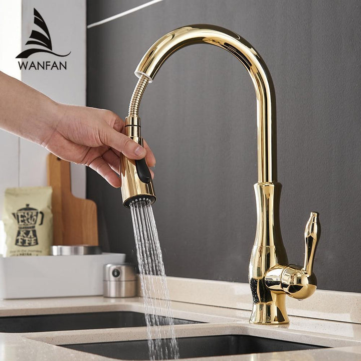 BowLift | Pull Down Kitchen Faucet with Swivel 360 Degree Single Handle
