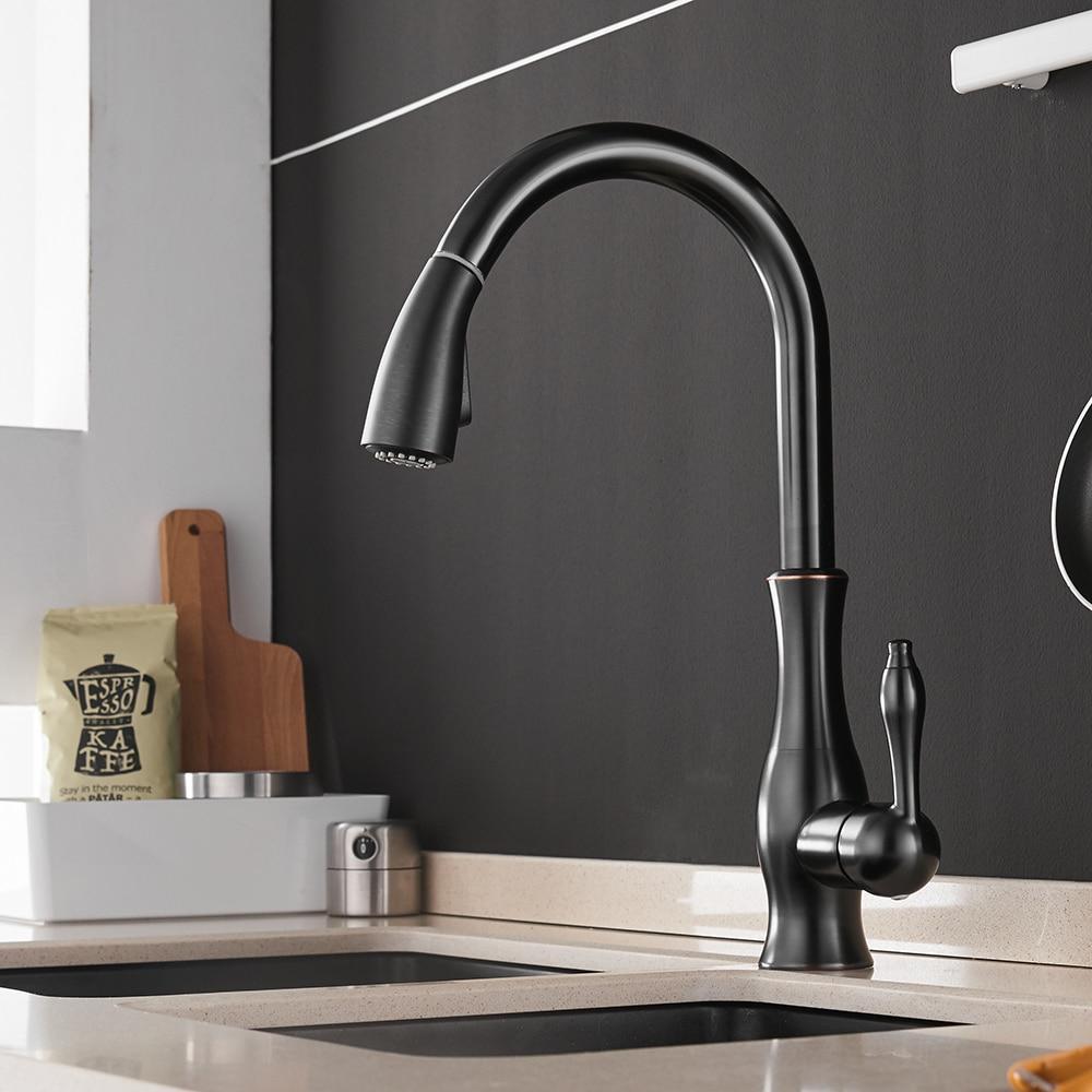 BowLift | Pull Down Kitchen Faucet with Swivel 360 Degree Single Handle