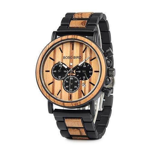 BowLift | Wooden Men's Watch Military Chronograph