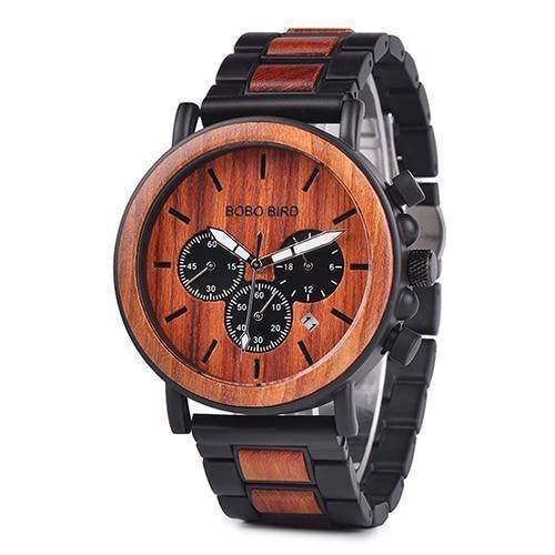 BowLift | Wooden Men's Watch Military Chronograph