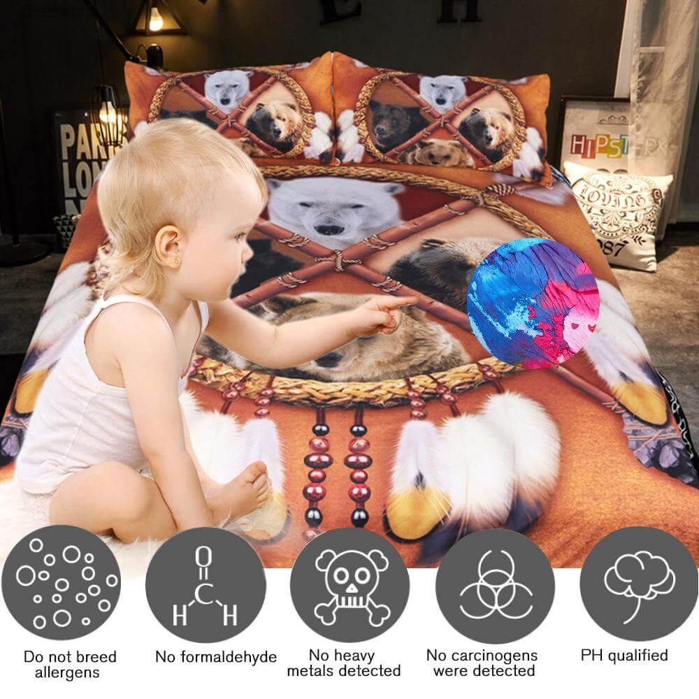 BowLift | 3PCS 3D Wild Animal Native American Dreamcatcher Comfortable Duvet Cover Bedding set