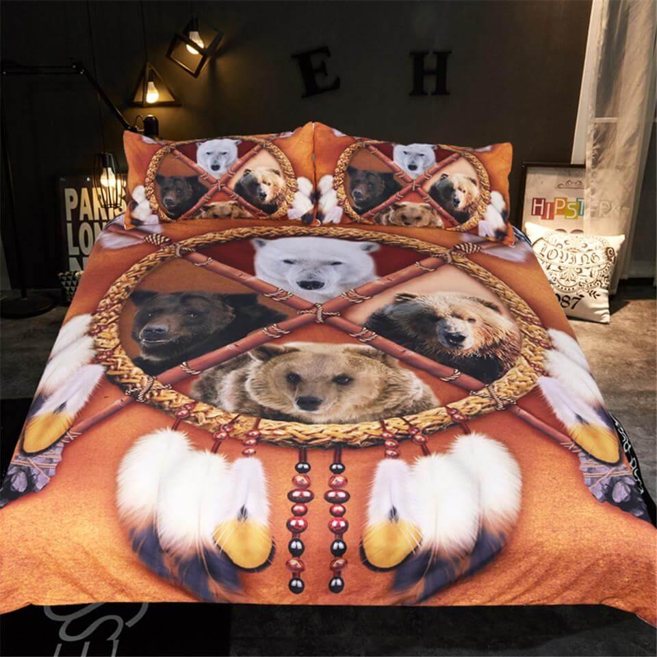 BowLift | 3PCS 3D Wild Animal Native American Dreamcatcher Comfortable Duvet Cover Bedding set