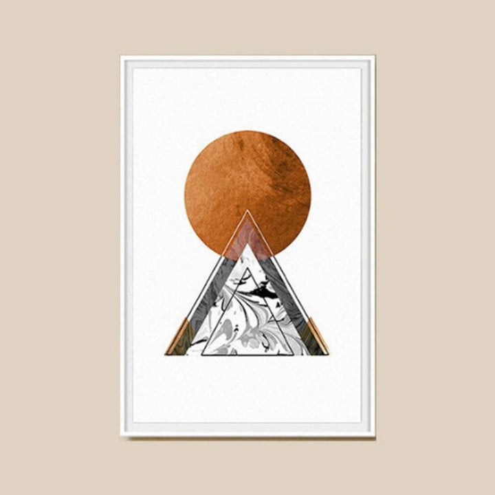 Mountain Peak Sunrise Nordic Poster  - Canvas Wall Art Painting | Bowlift