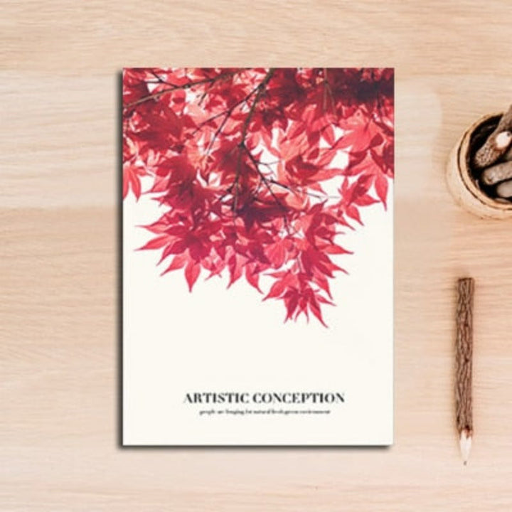 Nordic Red Leaf Artistic Conception Poster - Canvas Wall Art Painting | Bowlift