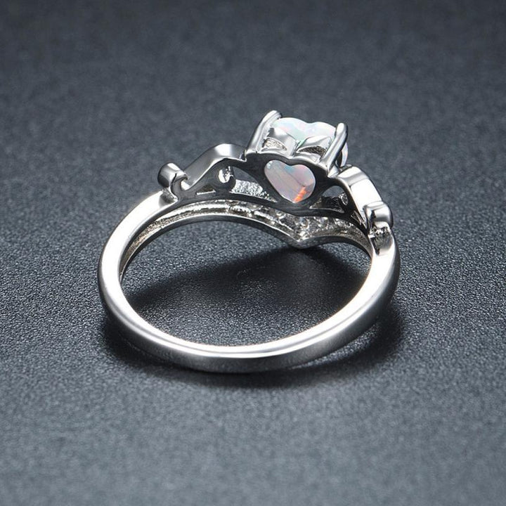 Oval Cut Heart Fire Opal Ring | Bowlift