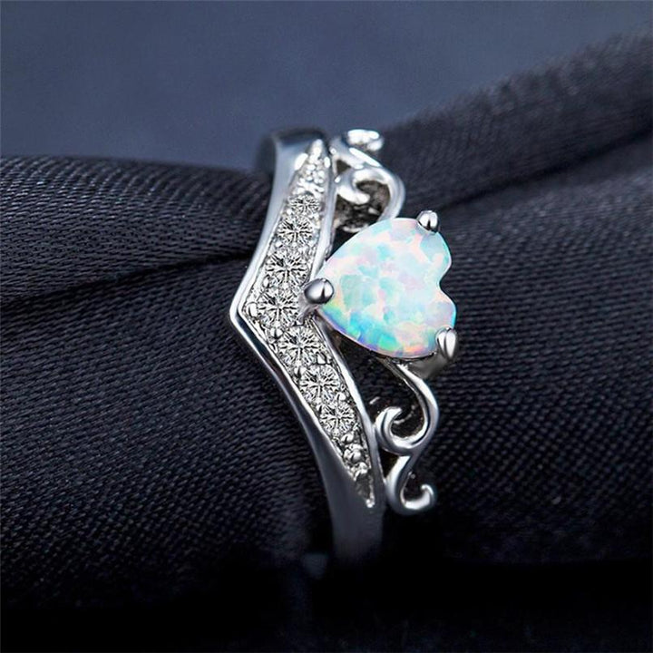 Oval Cut Heart Fire Opal Ring | Bowlift