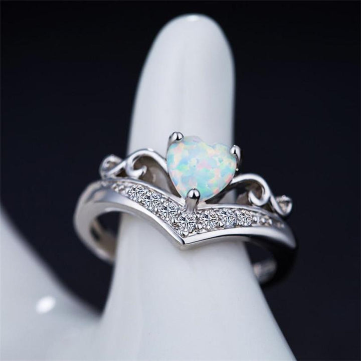 Oval Cut Heart Fire Opal Ring | Bowlift