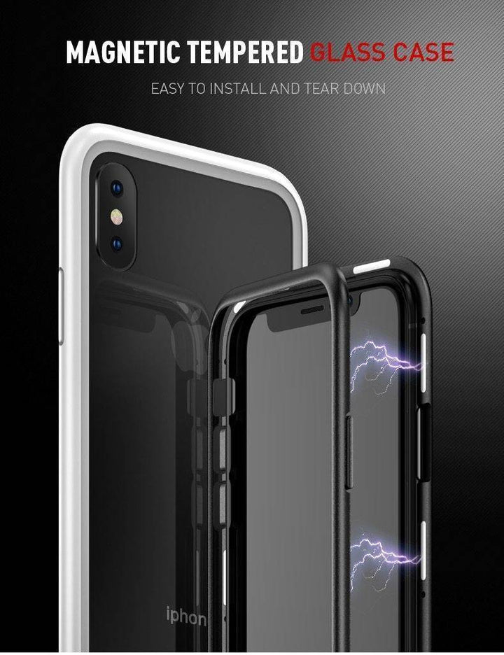 BowLift | 2019 New Magnetic Absorption Glass Cover Case for iPhone