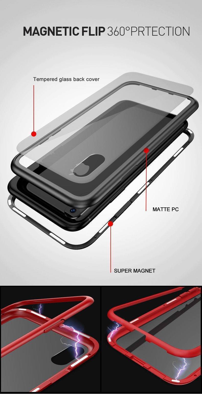 BowLift | 2019 New Magnetic Absorption Glass Cover Case for iPhone
