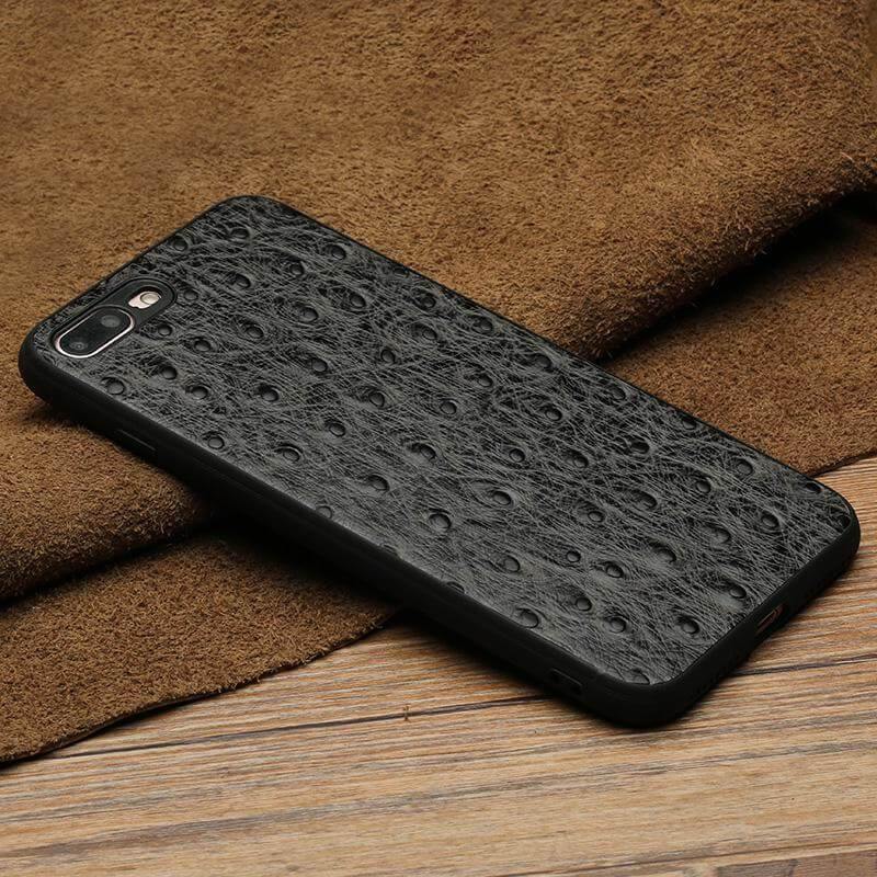 BowLift | Genuine Leather Ostrich Skin Texture Iphone Cases