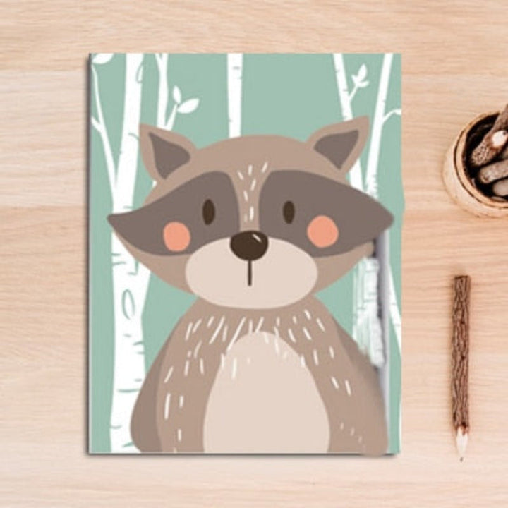 Woodland Animals Rabbit Fox Bear Nursery  - Canvas Wall Art Painting | Bowlift