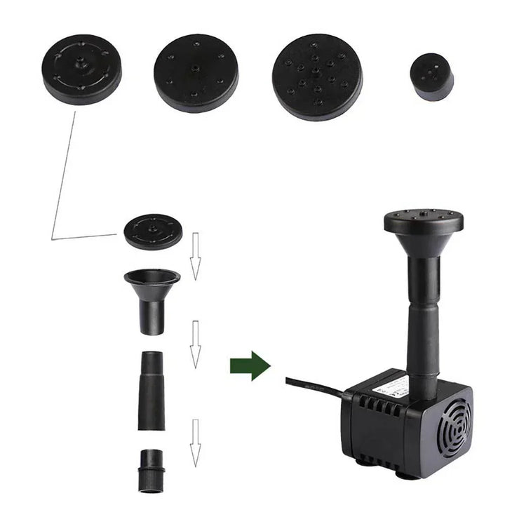 BowLift | Sun Fountain "Sun Fountain" for Pond or Birdbath – With 4 Spray Heads