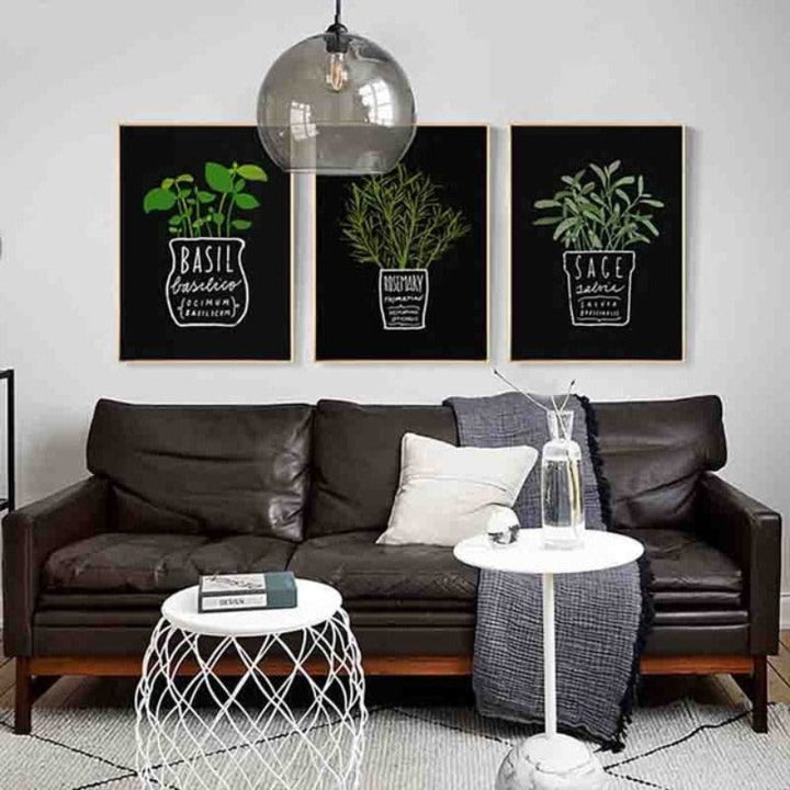 Potted Herbs - Canvas Walls Art Painting | Bowlift