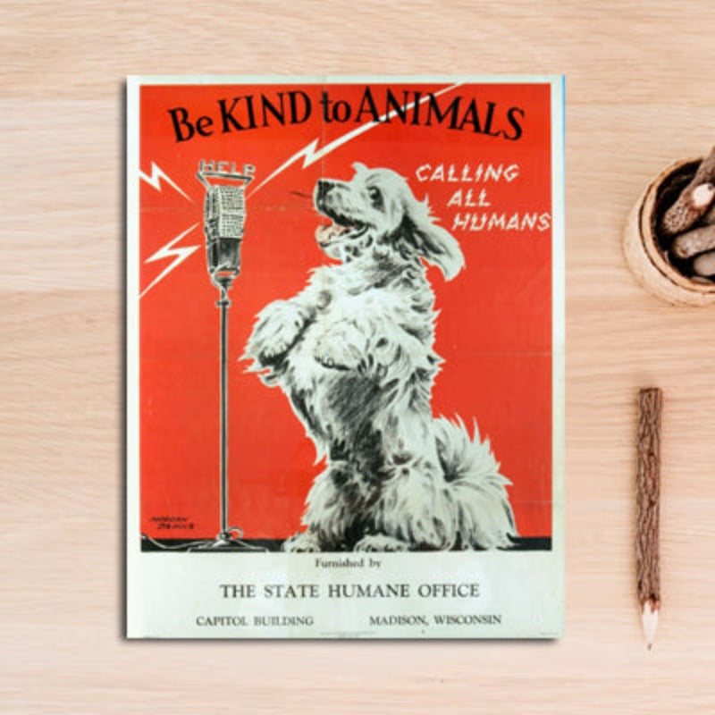 Vintage Be Kind to Animals - Canvas Wall Art Painting | Bowlift