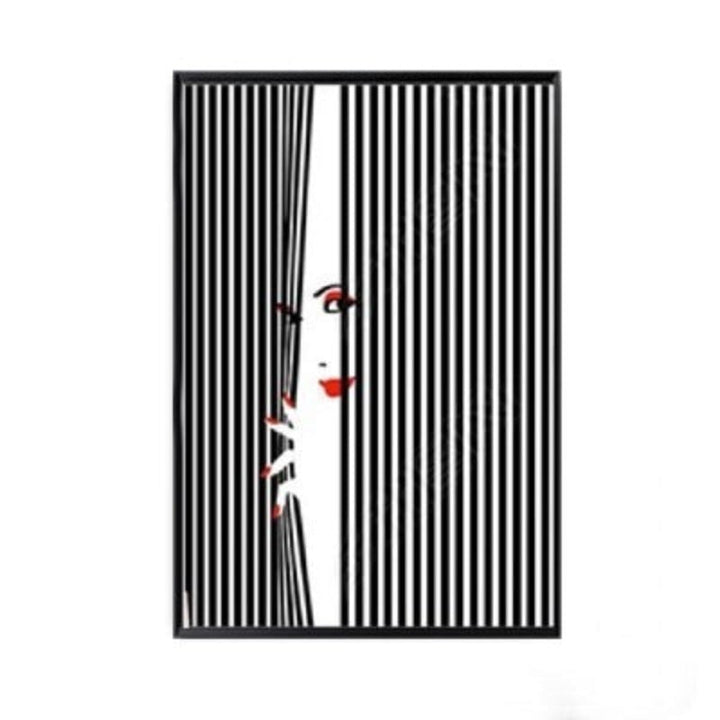 Fashion Women Abstract Kiss Poster Voyeur - Canvas Wall Art Painting | Bowlift