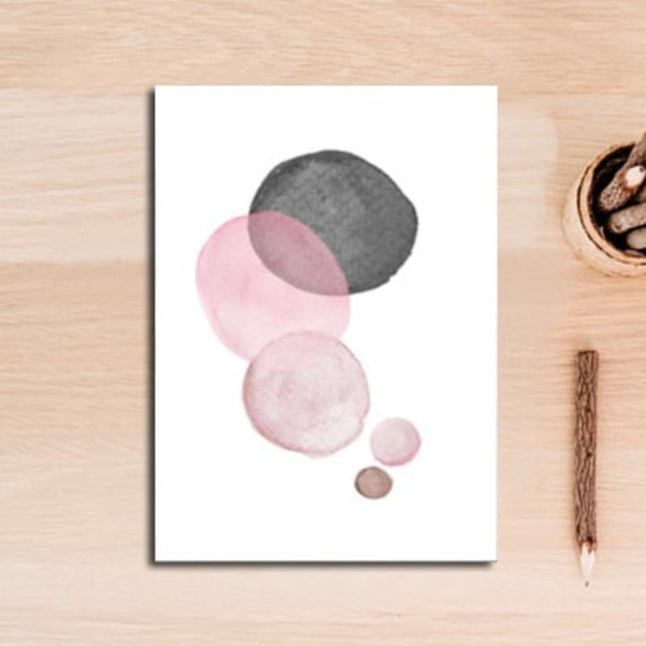 Pink Grey Geometry - Canvas Wall Art Painting | Bowlift