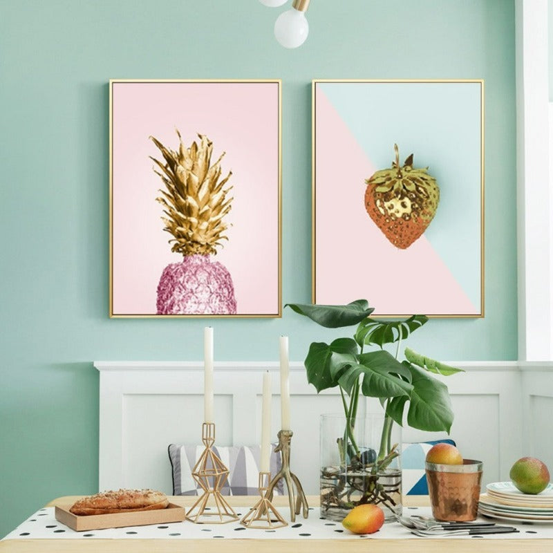 Nordic Banana Pineapple - Canvas Wall Art Painting | Bowlift
