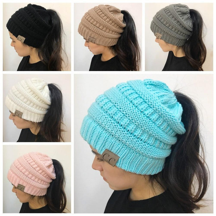 Soft Knit Ponytail Beanie Hat | Bowlift