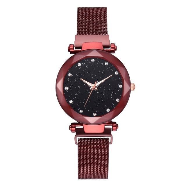 BowLift | Fashionable Unique Mesh Magnet Buckle Exotic Starry Diamond Designer Luxury Ladies  Women Watch