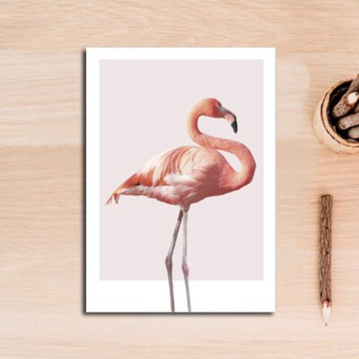 Modern Pink Flamingo Peony Flowers - Canvas Wall Art Painting | Bowlift
