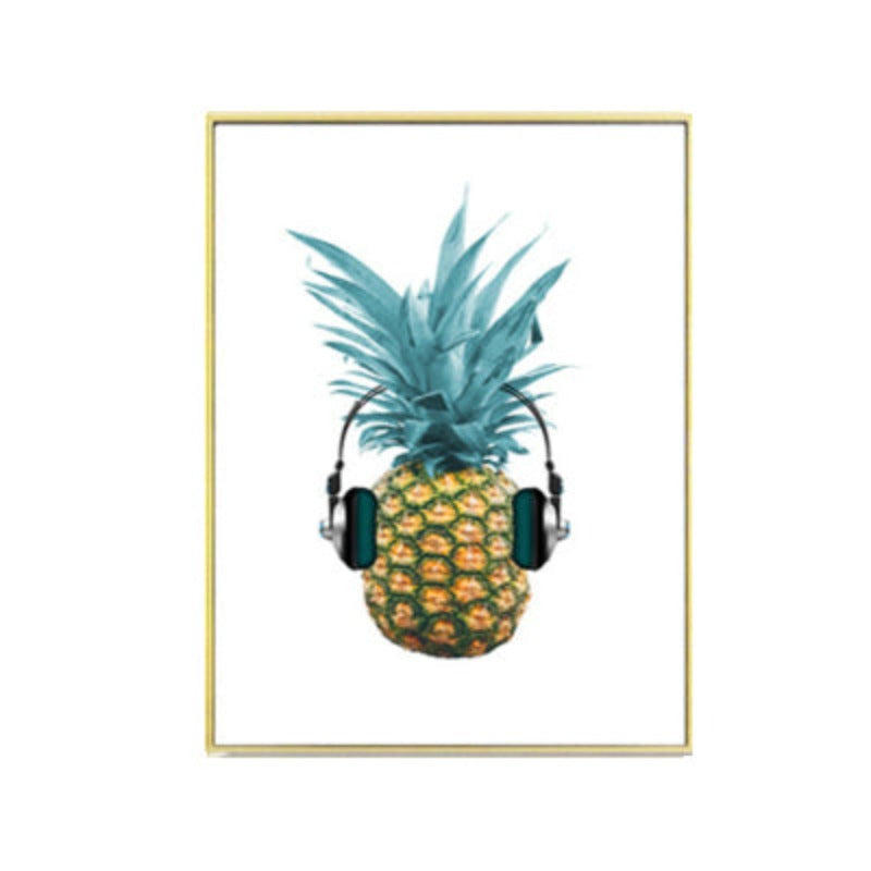 Fresh Pineapple Music - Canvas Wall Art Painting | Bowlift