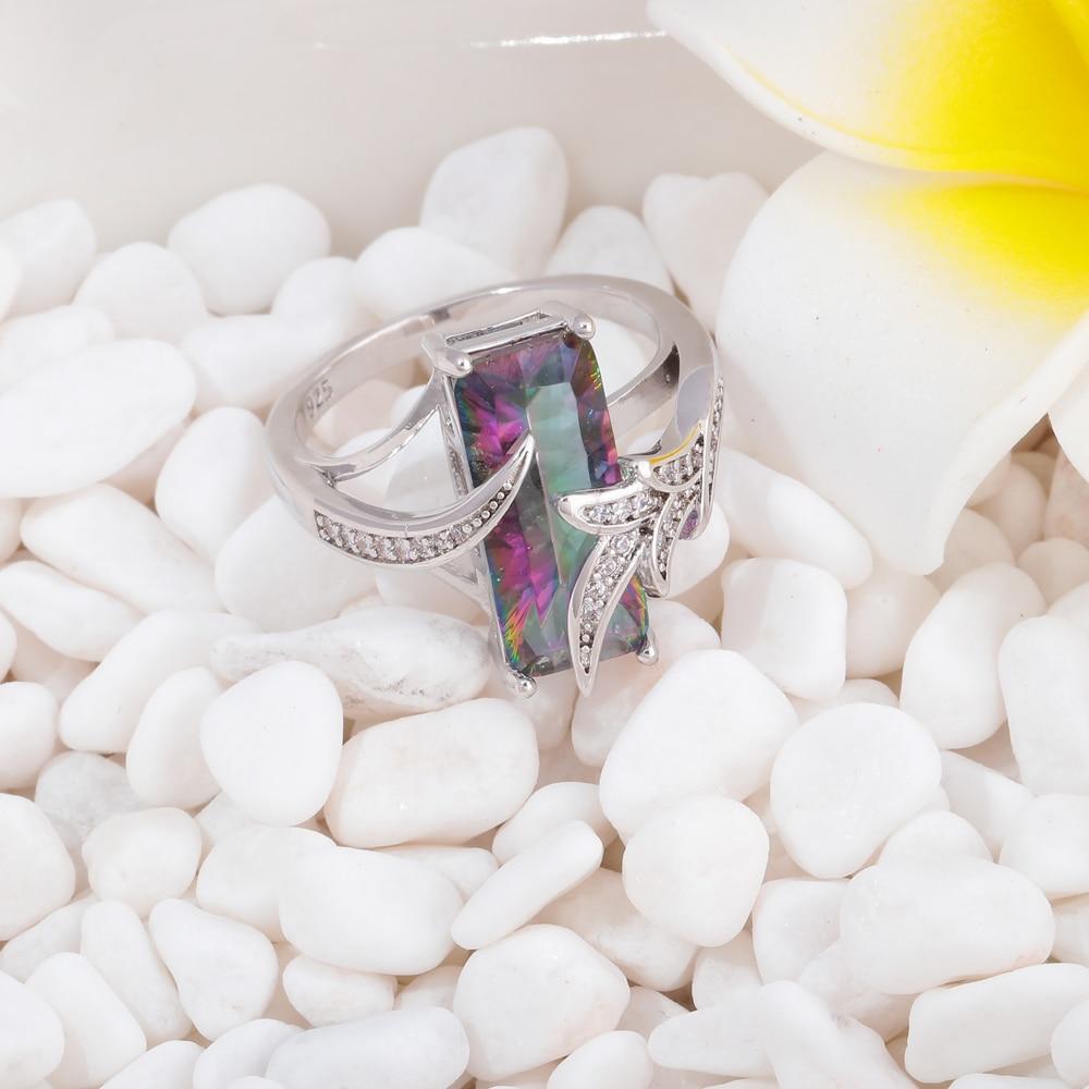 Mystic Topaz Silver Plated Ring | Bowlift