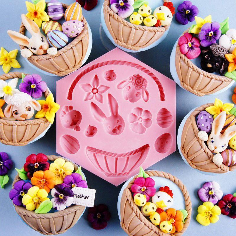 Silicone Easter Molds -  Egg Rabbit Flower | Bowlift