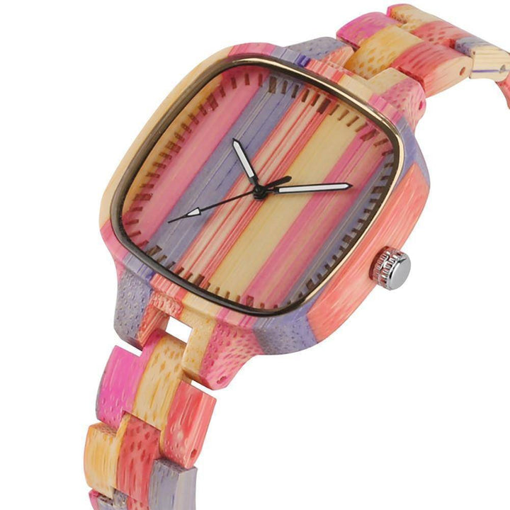 BowLift | Colorful Bamboo Wooden Watch - Bracelet-style Wristwatch