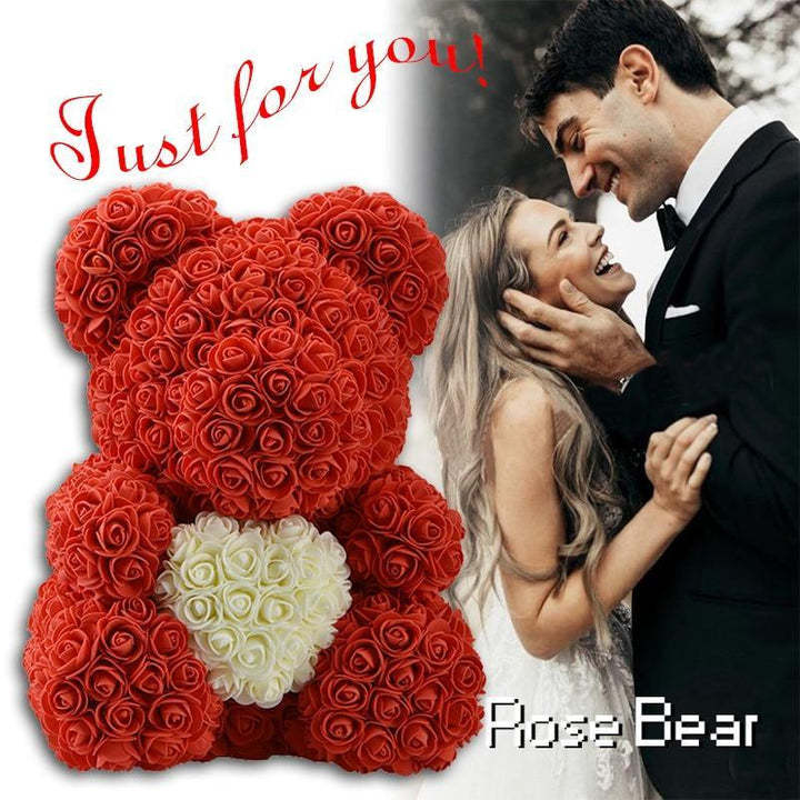 Rose Teddy Bear with Heart | Bowlift