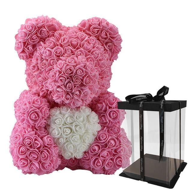 Rose Teddy Bear with Heart | Bowlift