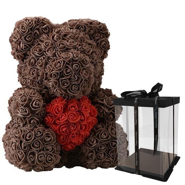 Rose Teddy Bear with Heart | Bowlift
