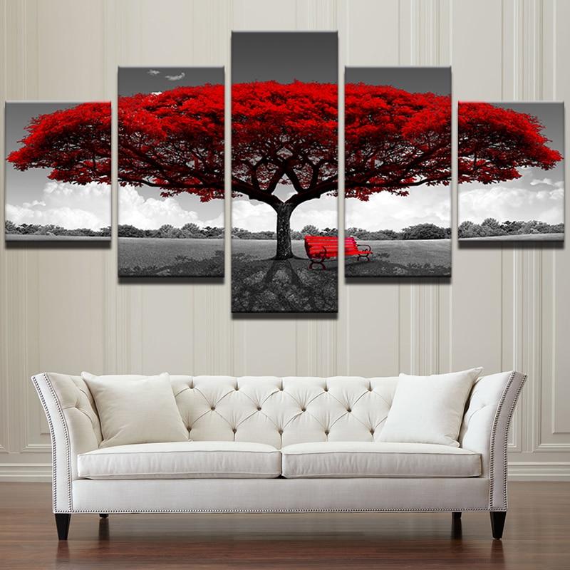 Red Tree - Canvas Wall Art Painting | Bowlift
