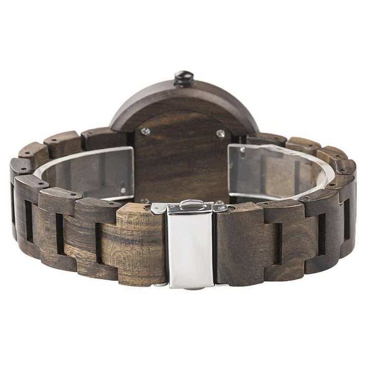 BowLift | Womens Sandalwood and Ebony Wooden Watch - Analog Quartz Wristwatch