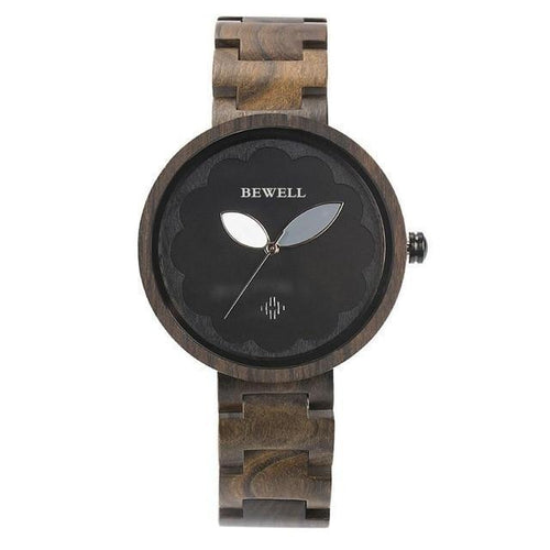 BowLift | Womens Sandalwood and Ebony Wooden Watch - Analog Quartz Wristwatch