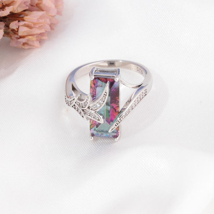 Mystic Topaz Silver Plated Ring | Bowlift