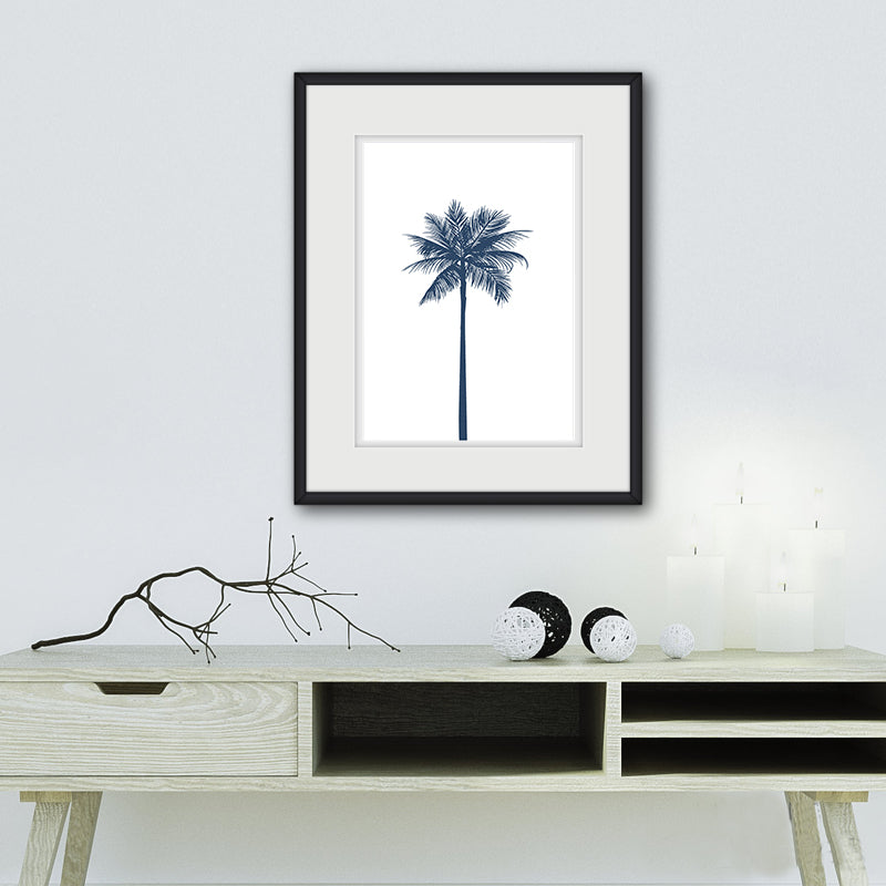 Navy Blue Palm Tree  - Canvas Wall Art Painting | Bowlift