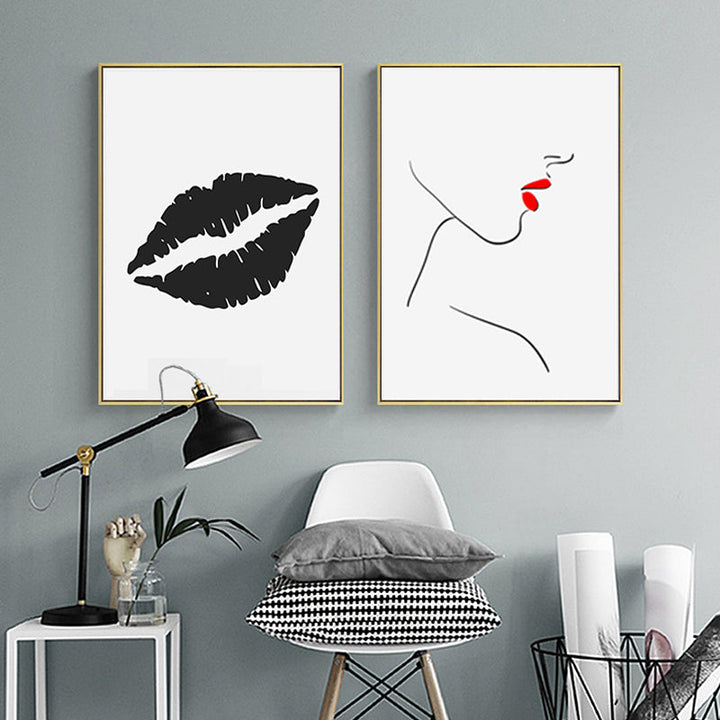 Makeup Lips  - Canvas Wall Art Painting | Bowlift